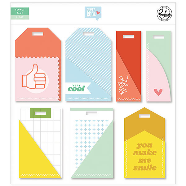 Pinkfresh Studio - Super Cool - Stitched Pocket Tags