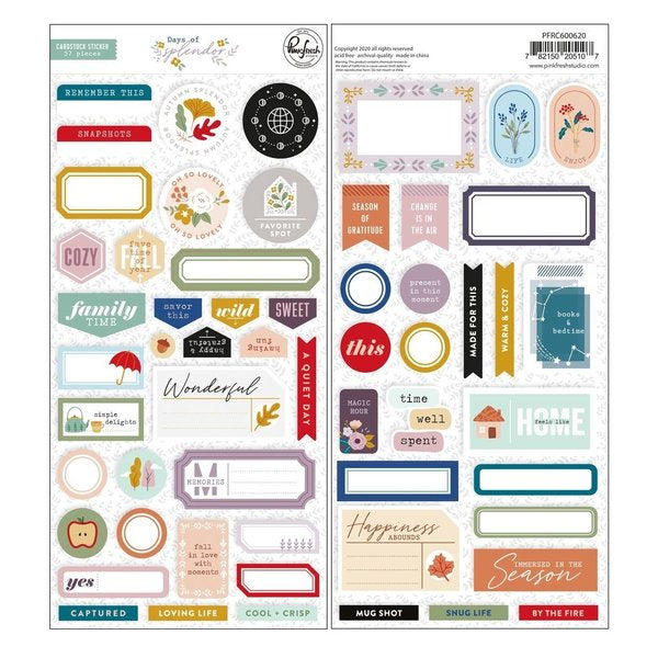 Pinkfresh Studio - Days of splendor - Cardstock Stickers